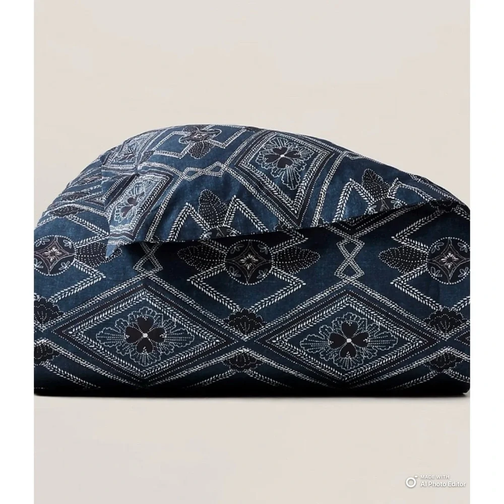 Ralph Lauren Blue Francois Duvet Cover Full/Queen NWT 100% Cotton Bedding